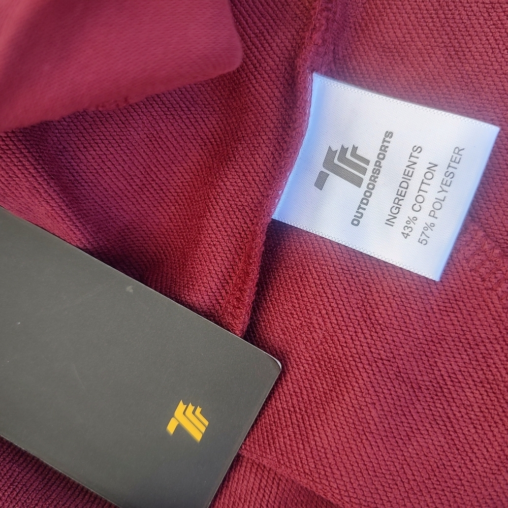 TBY Stylish Men's XXL Burgundy Zip-Up Hoodie NWT - Picture 9 of 10